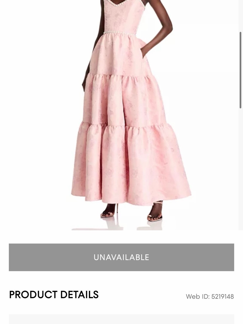 V. Chapman Pink Tiered Maxi Dress